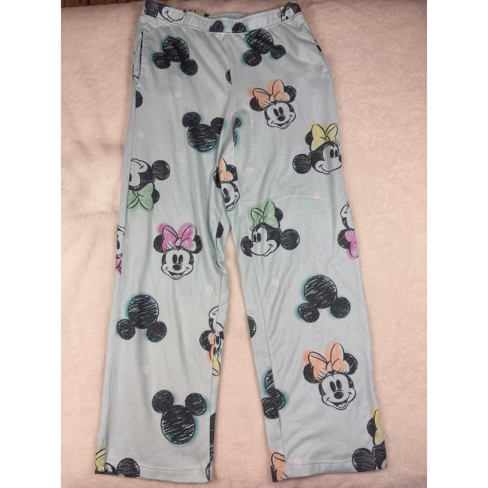 Disney Minnie Mouse Pajama Pants Womens Small Light Blue Mickey Mouse Sleepwear